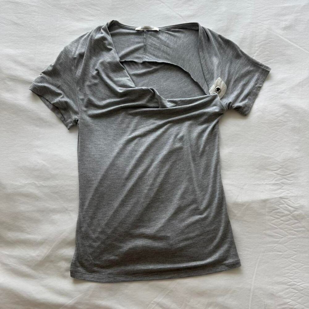 Paloma wool gray micro modal & elastane top with cutout detail